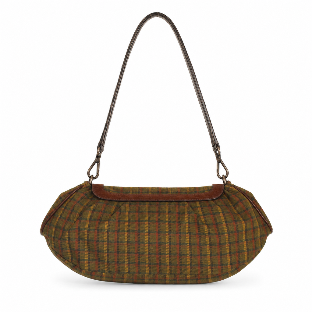 Prada 2004 Fall Vichy Ricamo Skipper Shoulder Bag